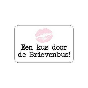 10 x Wensetiket rechthoek - Een kus door de Brievenbus 52..., Ophalen of Verzenden, Nieuw