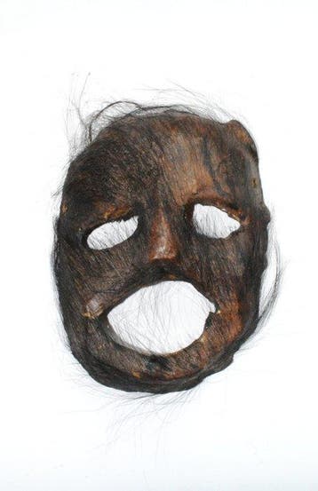 Zeldzaam leren masker Gurung Magar sjamaan 24 cm Nepal -, Antiek en Kunst, Kunst | Niet-Westerse kunst