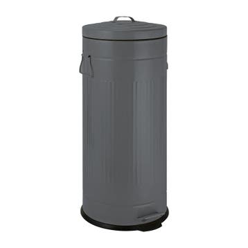 Pedaalemmer retro look - grijs - 30 liter, Huis en Inrichting, Woonaccessoires | Prullenbakken, Verzenden, Nieuw