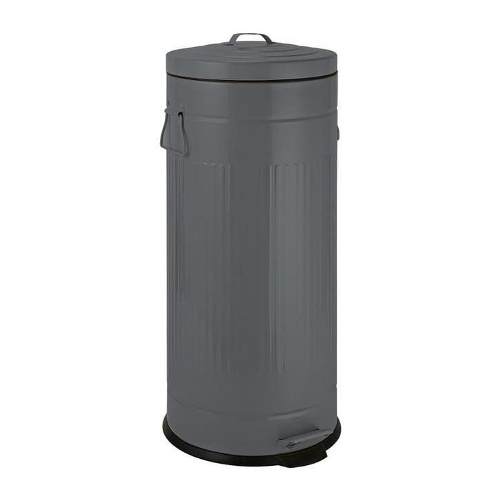 Pedaalemmer retro look - grijs - 30 liter, Huis en Inrichting, Woonaccessoires | Prullenbakken, Verzenden