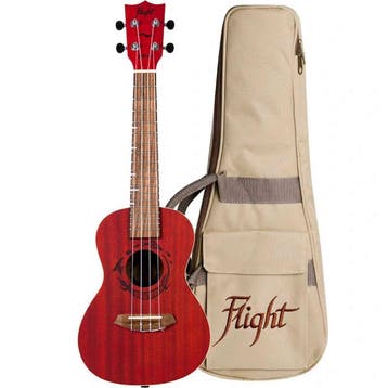 Flight DUC380 Coral Concert Ukulele met Mahogany Body, Bone, Ophalen of Verzenden, Nieuw
