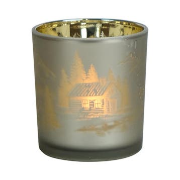 Theelichthouder chalet klein 8cm, Verzenden, Nieuw