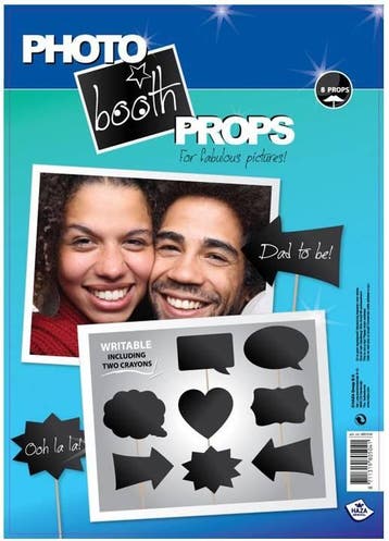 Photo booth props set schrijfbaar 8 stuks, Ophalen of Verzenden, Nieuw