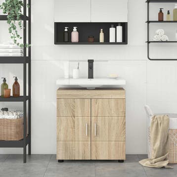 vidaXL Badkamerkastenset met opslag TULUM Sonoma Eiken 60 x, Verzenden, Nieuw