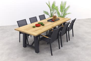 Vdgarde Utah/Keltex tuinset-teak/aluminium-antraciet-265x101, Verzenden, Nieuw, Hout, Tuinset