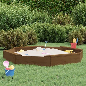 vidaXL Zandbak met bankjes achthoekig massief grenenhout, Verzenden, Nieuw