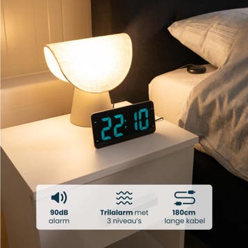 2dekans | DreamCare Pulse Wekker Met Trilfunctie En Bed, Ophalen of Verzenden, Zo goed als nieuw