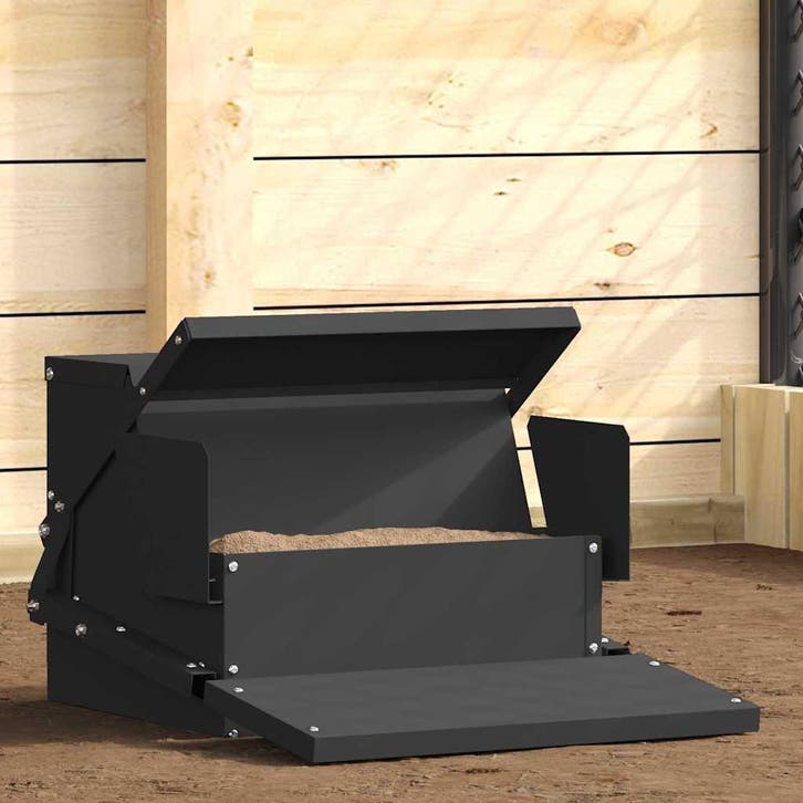 vidaXL Kippen Treadle Voeder Zwart 50 x 40 x 29 cm, Dieren en Toebehoren, Overige Dieren-accessoires, Nieuw, Verzenden