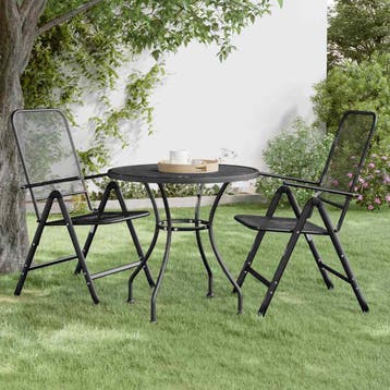 vidaXL Tuintafel Ø80x72 cm metaalgaas antracietkleurig, Verzenden, Nieuw, Metaal