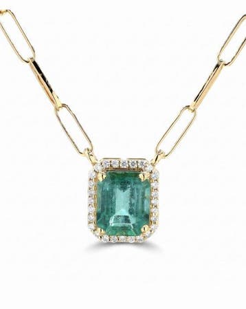 Halsketting - 14 karaat Geel goud - 2.64ct. tw. Smaragd -, Nieuw