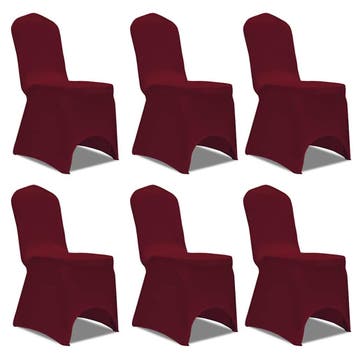 vidaXL Stoelhoes Stretch Bordeauxrood (6 stuks), Verzenden, Nieuw
