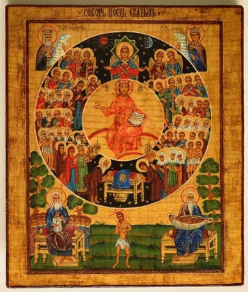 Icoon - Russische orthodoxe icoon Synaxis of All Saints