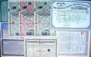 Verzameling van obligaties of aandelen - 10 × Mexicaanse
