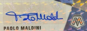 2020 Panini Mosaic Paolo Maldini AM-PM Gesigneerde kaart,, Nieuw