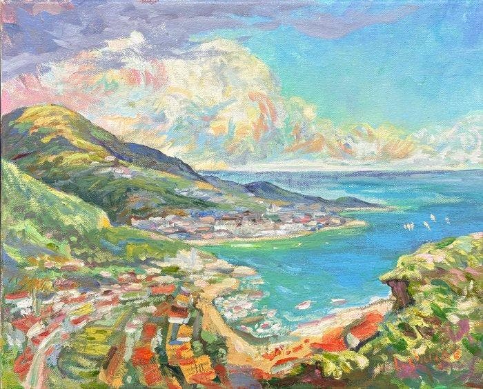 Vitaly Leshukov Soldatov (1968) - NO RESERVE - Costa Rocosa, Antiek en Kunst, Kunst | Schilderijen | Klassiek