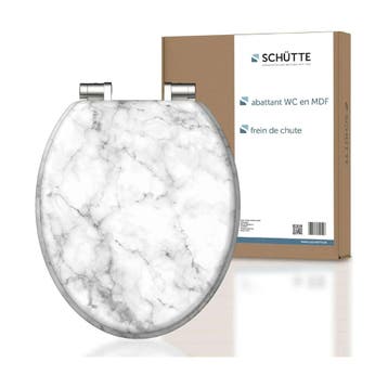 SCHÜTTE MARMOR toiletbril hout softclose marmerlook, Doe-het-zelf en Verbouw, Verzenden, Nieuw
