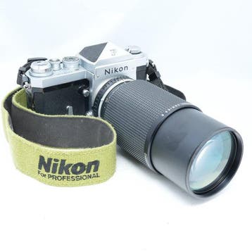 Nikon F Eye-Level Silver + Series E Zoom 70-210mm F4 Analoge, Nieuw