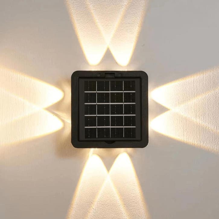 Solar wandlamp Newton warm wit licht, Tuin en Terras, Buitenverlichting, Led, Licht-donker-sensor, Zonne-energie, Minder dan 50 watt