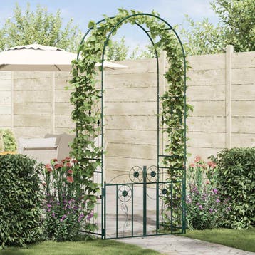 vidaXL Tuin Boog Groen 102 x 50 x 218 cm Staal, Verzenden, Nieuw