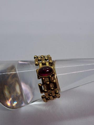 Ring - 18 karaat Geel goud Robijn, Nieuw