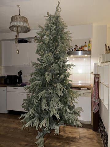 nette kunst kerstboom met sneeuw 2.5m  diameter 110cm, Diversen, Verzenden, Nieuw