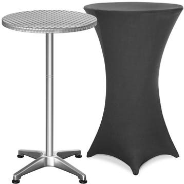 Statafel Zilver 115x60cm + statafelhoes Antraciet Ø60cm, Verzenden, Nieuw