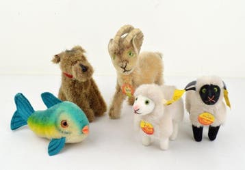 Steiff - Speelgoed Lot of 5 x Vintage Steiff Toys - Dog,