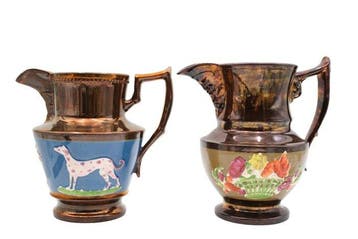 Kruik - Porselein - Staffordshire Koperen Lusterware Kannen