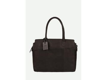Burkely Vintage Doris - Laptopbag 15.6 - Leer - Zwart, Computers en Software, Laptoptassen, Verzenden, Zo goed als nieuw