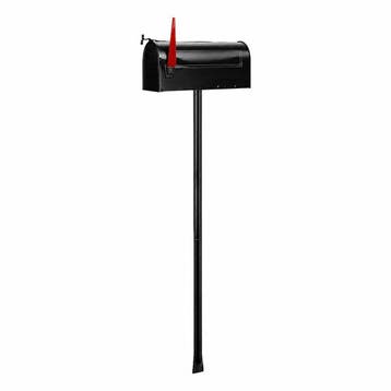 G2 Amerikaanse brievenbus US Mailbox met paal - zwart, Tuin en Terras, Brievenbussen, Verzenden, Nieuw