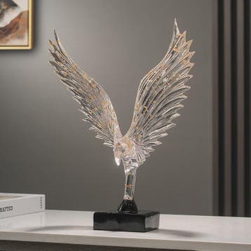 Abstracte Gouden Adelaar Sculptuur - Decoratieve Hars Beeldj, Verzenden, Nieuw