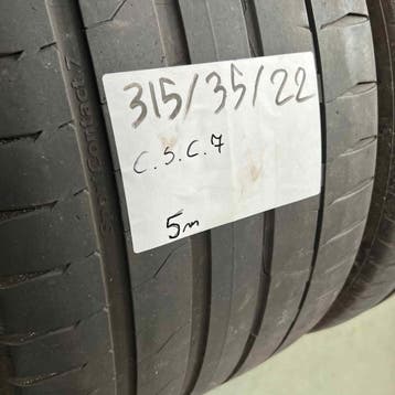 2 x Continental SportContact 7 315-35-22 Zomerbanden 5mm, Auto-onderdelen, Gebruikt, Overige maten, Ophalen of Verzenden, Band(en)