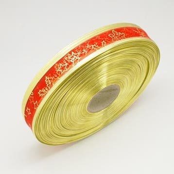1 meter organza lint met goud glitter 25mm rood ster met..., Ophalen of Verzenden, Nieuw, Kraal