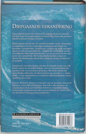 Diepgaande verandering / Academic Service economie en, Boeken, Verzenden, Gelezen, R.E. Quinn