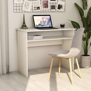 vidaXL Bureau 90x50x74 cm bewerkt hout wit, Verzenden, Nieuw