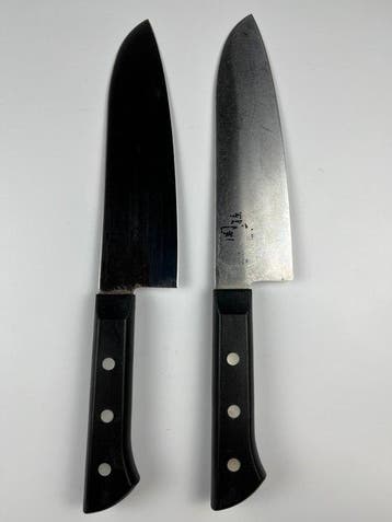 Traditional Japanese Seki Magoroku Wakatake Santoku knives