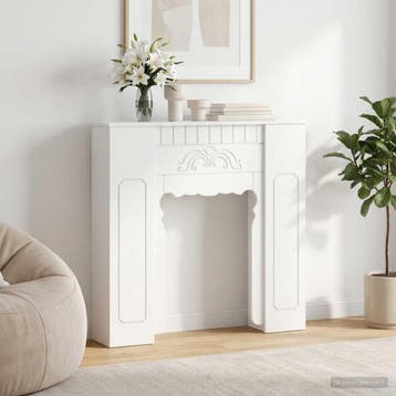vidaXL Haardomlijsting Wit 93 x 20 x 89 cm Bewerkt hout, Verzenden, Nieuw