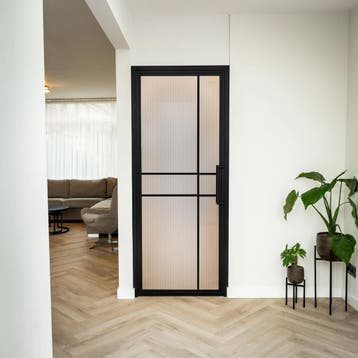Stalen Binnendeur - 6 Vlaks - Kanaalglas - Luxe design, Minder dan 80 cm, Binnendeur, Nieuw, Metaal
