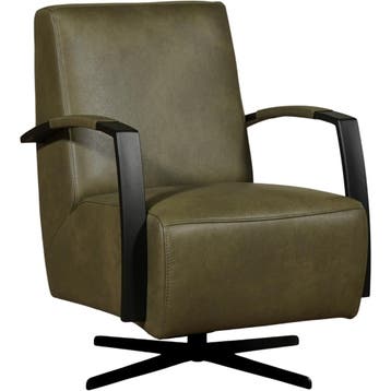 Leren draaifauteuil Mood - Granada Moss (olijf/groen) -, Nieuw, Ophalen of Verzenden, 50 tot 75 cm, Industrieel, Modern