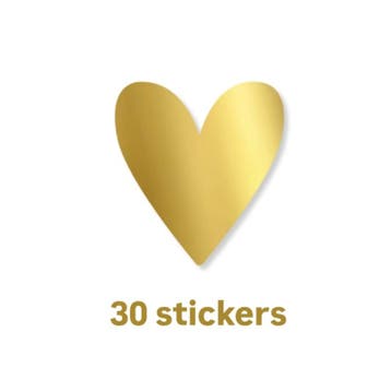 30 sticker  Goudfolie hartje - Liefde - valentijn (Stickers), Ophalen of Verzenden, Nieuw, Sticker