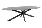 4SO Privada ovale tuintafel - HPL slate antraciet - 240x107, Verzenden, Nieuw, Rond, Rvs