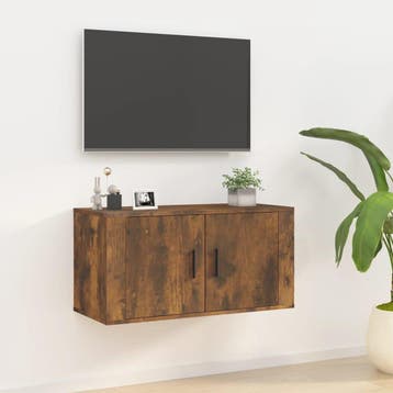 vidaXL Tv-wandmeubel 80x34,5x40 cm gerookt eikenkleurig, Huis en Inrichting, Kasten | Televisiemeubels, Verzenden, Nieuw, 50 tot 100 cm