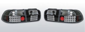 Achterlichten  geschikt voor Honda Civic 92-95 3D  LED zwart, Verzenden, Nieuw, Honda
