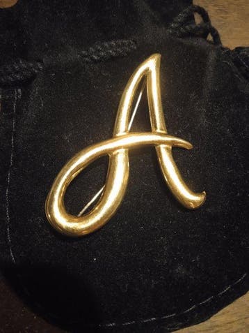18 karaat - Geel goud - Broche - Speld met de letter A