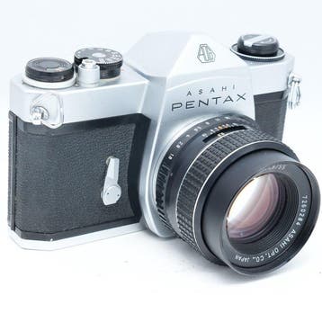 Pentax SL + SMC Takumar 55mm F1.8 Analoge camera, Nieuw