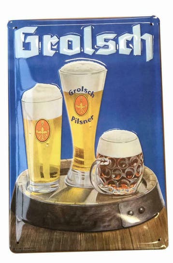 Grolsch reclamebord relief, Verzenden, Nieuw