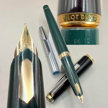 Pilot - Vintage (black & green) - 14K gold nib (EF) - with, Verzamelen, Nieuw