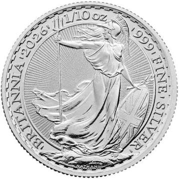 Britannia 1/10 oz 2026, Verzenden, Overige landen, Losse munt, Zilver