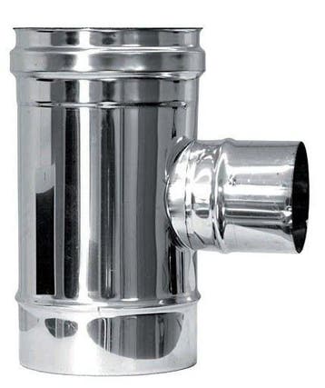 T-stuk Ø130mm met zijuitgang Ø80mm (man of vrouw), Ophalen of Verzenden, Nieuw
