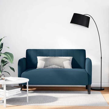 vidaXL Loveseat bank 109 cm fluweel blauw, Verzenden, Nieuw, Stof